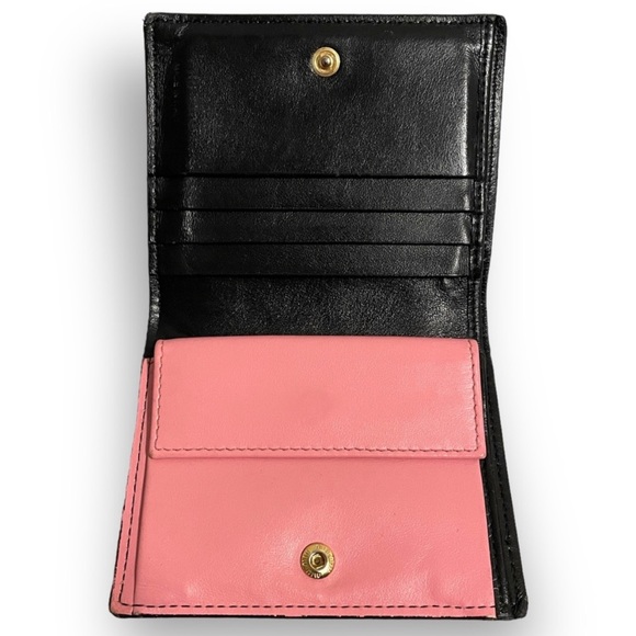 Miu Miu Black Goatskin Leather Color lock Bi-Fold Wallet - Picture 3 of 6